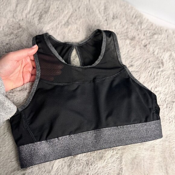 Aerie Black Sports Bra with Mesh Detail Size Small - Picture 2 of 6